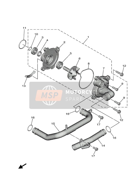 Yamaha TMAX TECH MAX 2020 Pompe à eau pour un 2020 Yamaha TMAX TECH MAX